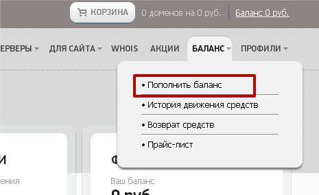 Поплнение баланса в системе 2domains.ru. Как зарегистрировать домен - советы и рекомендации?