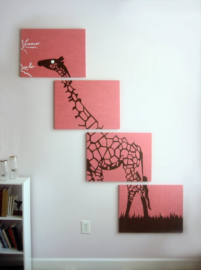 модульная картина с изображением жирафа