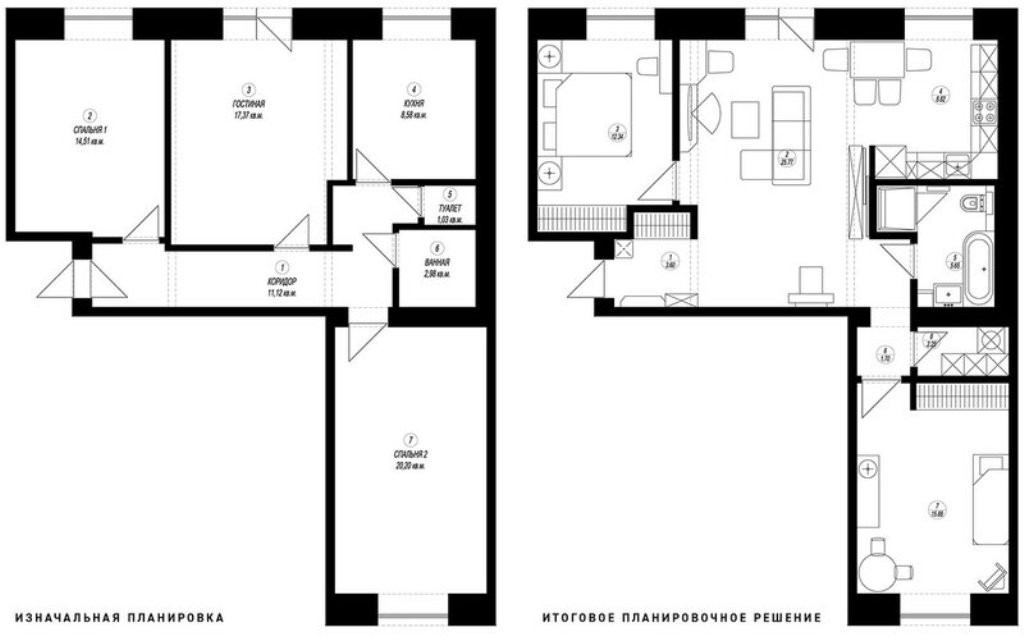 вариант перепланировки квартиры