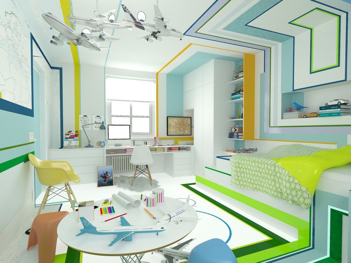 современный дизайн детской комнаты фото идеи
