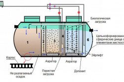 Пример устройства септика с биологической очисткой сточных вод
