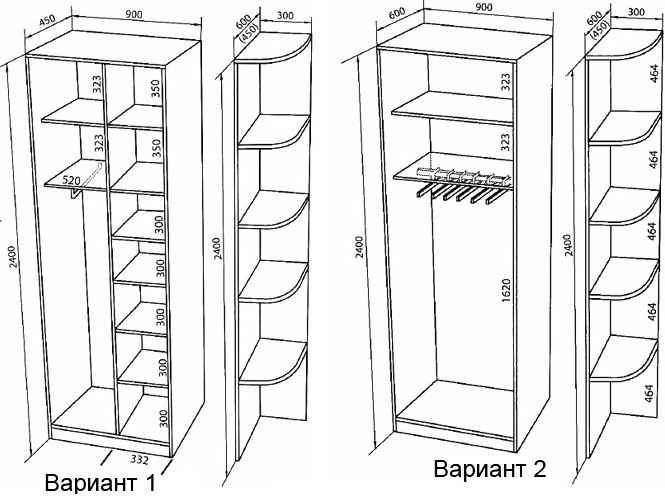 Узкий шкаф в зал