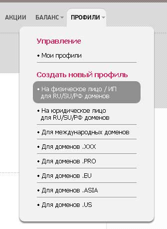 Создание нового профиля в системе 2domains.ru. Как зарегистрировать домен - советы и рекомендации?